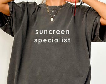 Sunscreen Specialist Shirt | Funny SPF Tee | Comfort Colors Skincare Gift for Her | Sun Care Beauty Top