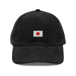 Japan Flag Baseball Cap, Gift For Japan Flag Lovers, Cute Japan Corduroy Cap, Sustainable Hat, Embroidered Hat, Vintage Funny Hat, Japan Hat