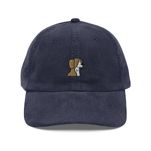 Bestickte Beagle Mütze, Vintage Cord Mütze, Geschenk für Beagle-Liebhaber, Retro Hundemütze, Nachhaltige Mütze, Für Sie & Ihn, Unisex Mütze