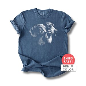 Dachshund Shirt | Vintage Dachshund Dog Portrait Tee | Dachshund Mom Dad Gift | Comfort Colors Weenie Dog Breed Graphic Top image 7
