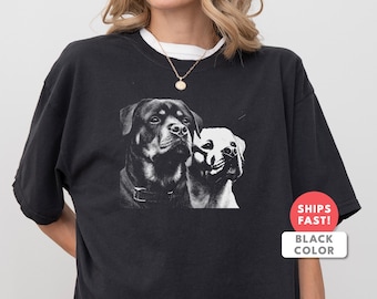 Rottweiler Shirt, Vintage Dog Portrait Graphic Tee