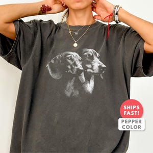 Dachshund Shirt | Vintage Dachshund Dog Portrait Tee | Dachshund Mom Dad Gift | Comfort Colors Weenie Dog Breed Graphic Top image 1