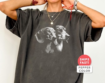 Camiseta gráfica de perro salchicha: Camiseta vintage Comfort Colors para amantes de los perros