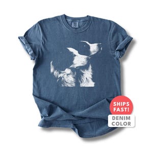 Border Collie Shirt | Vintage Border Collie Portrait Tee | Border Collie Mom Dad Gift | Comfort Colors Herding Dog Breed Top image 7
