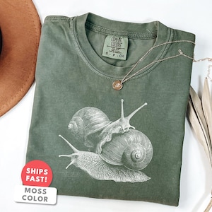 Aesthetic Snail Shirt: Comfort Colors Snail Animal T-shirt afbeelding 1