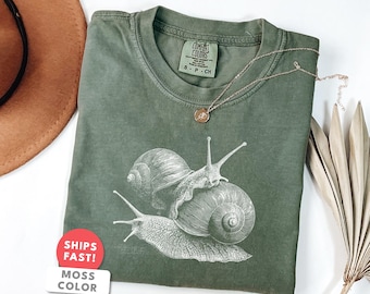 Camiseta estética de caracol: Camiseta con estampado de caracol de Comfort Colors