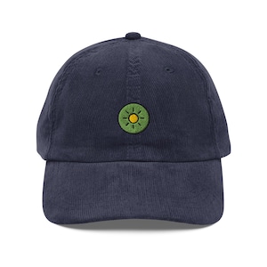 Kiwi Baseball Cap, Gift For Kiwi Lovers, Cute Fruit Corduroy Cap, Sustainable Hat, For Him & Her, Embroidery, Vintage Funny Hat
