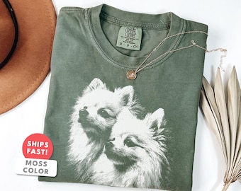 Camiseta vintage de Pomerania, camiseta gráfica para dueños de perros