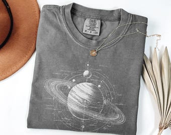 Vintage Solar System Shirt | Space Planet Comfort Colors Tee | Astronomy Lover Gift | Stargazer Aesthetic Top