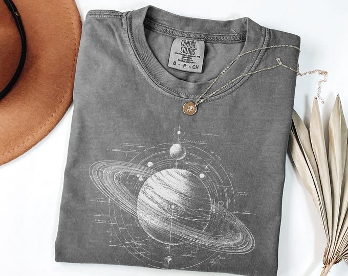 Vintage Solar System Shirt | Space Planet Comfort Colors Tee | Astronomy Lover Gift | Stargazer Aesthetic Top