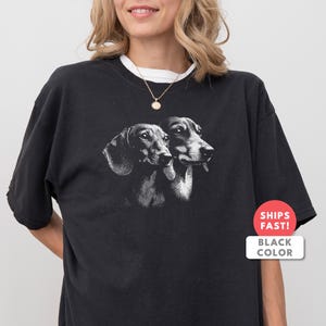 Dachshund Shirt | Vintage Dachshund Dog Portrait Tee | Dachshund Mom Dad Gift | Comfort Colors Weenie Dog Breed Graphic Top image 6