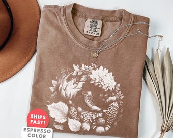 Chemise d'automne vintage : t-shirt confortable d'automne aux couleurs confortables