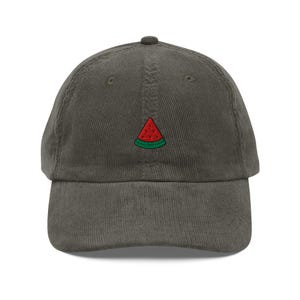 Watermelon Baseball Cap, Gift For Watermelon Lovers, Cute Fruit Corduroy Cap, Sustainable Hat, For Him & Her, Embroidery, Vintage Funny Hat
