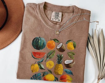 Retro Tropical Beach Shirt, Seashell Summer Graphic Tee