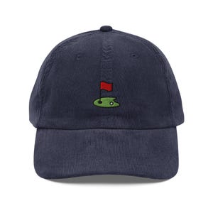 Embroidered Golf Hat, Retro Golf Hat, Vintage Corduroy Cap, Gift For Golf Lovers, Sustainable Hat, For Him & Her, Unisex Ball Cap