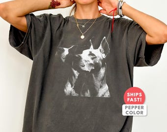 Great dane-shirt | Retro T-shirt van het portret van de hond van de Great dane | Great dane cadeau moeder vader | T-shirt met print van Comfort Colors groot hondenras