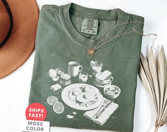 Vintage Brunch Shirt: Comfort Colors Breakfast Lazy Sunday T-Shirt
