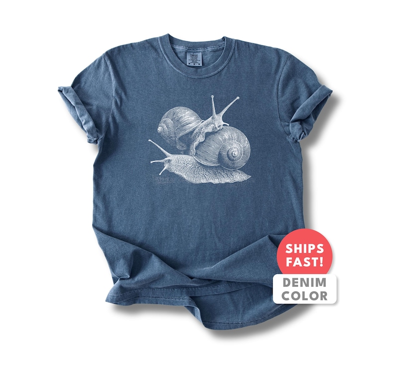 Aesthetic Snail Shirt: Comfort Colors Snail Animal T-shirt afbeelding 7