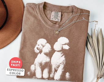 ヴィンテージプードルシャツ、プードル犬のポートレートグラフィックTシャツ