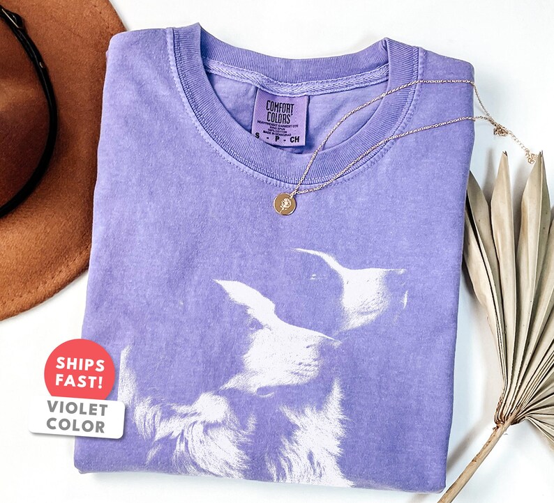 Border Collie Shirt | Vintage Border Collie Portrait Tee | Border Collie Mom Dad Gift | Comfort Colors Herding Dog Breed Top image 8