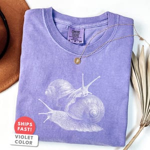 Aesthetic Snail Shirt: Comfort Colors Snail Animal T-shirt afbeelding 8