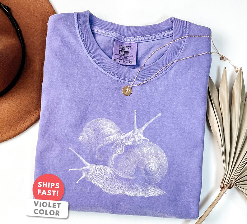 Aesthetic Snail Shirt: Comfort Colors Snail Animal T-shirt afbeelding 8