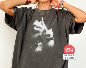 Camiseta vintage de Pomerania, camiseta con retrato de perro Pomerania