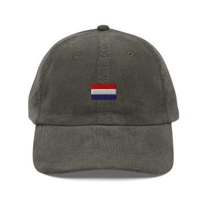 Niederländische Flagge Baseballmütze, Geschenk für niederländische Flaggenliebhaber, niederländische Cordmütze, nachhaltiger Hut, bestickter Hut, Vintage Hut