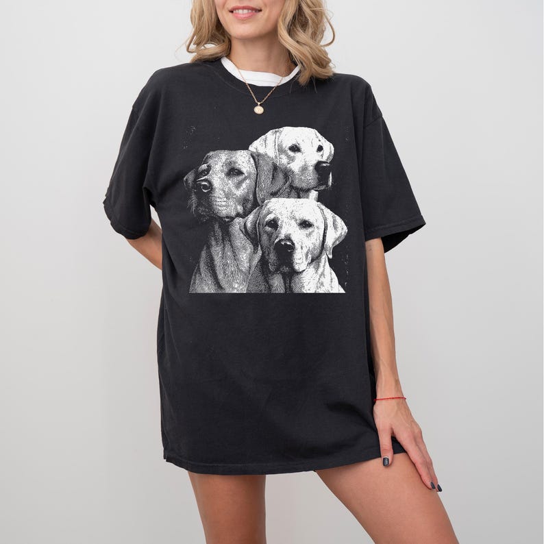 Camiseta Labrador | Camiseta Vintage com Retrato de Labrador | Presente para Pais e Mães de Labradores | Camiseta Comfort Colors com Estampa da Raça Labrador imagem 6