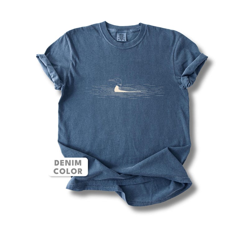 Camiseta de colimbo / Camiseta con estampado de colimbo común en el agua / Regalo para amantes de las aves de Comfort Colors / Camiseta de naturaleza y vida silvestre del lago imagen 7