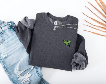 Embroidered DREW HOUSE SWEAT HUMMING BIRD GRAY L Hummingbird 