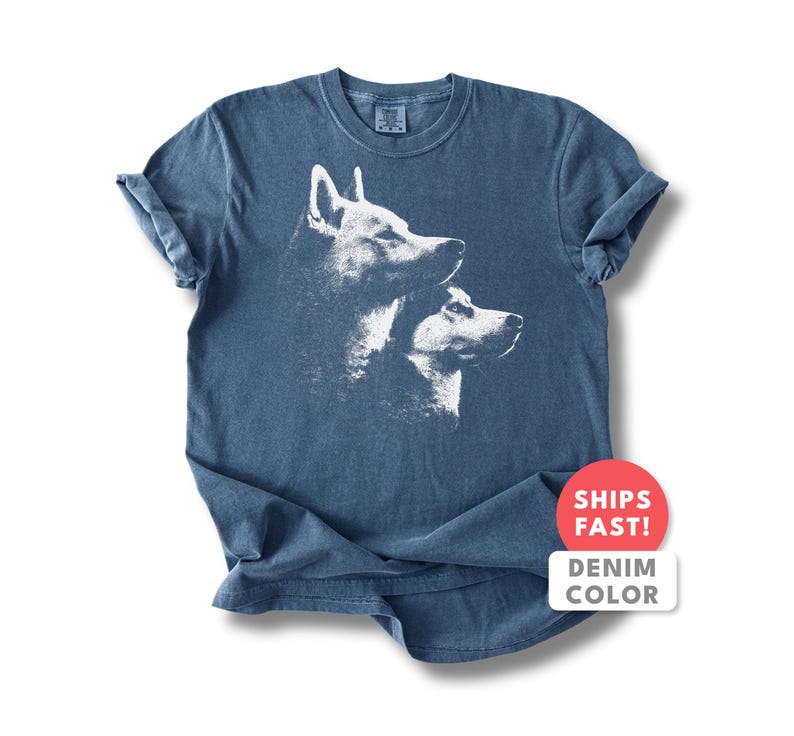 Chemise husky sibérien, t-shirt graphique portrait de chien vintage image 8