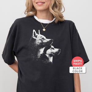 Chemise husky sibérien, t-shirt graphique portrait de chien vintage image 6