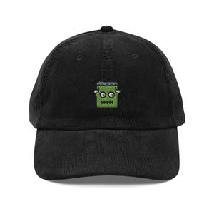 Frankenstein Baseball Cap, Gift For Frankenstein Lovers, Cute Halloween Corduroy Cap, Sustainable Hat, For Him & Her, Vintage Funny Hat