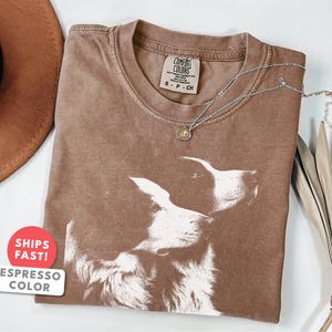 Border Collie Shirt | Vintage Border Collie Portrait Tee | Border Collie Mom Dad Gift | Comfort Colors Herding Dog Breed Top image 6