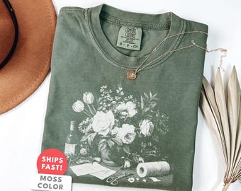 Vintage Florist Shirt: Comfort Colors Floral Designer Bouquet T-Shirt