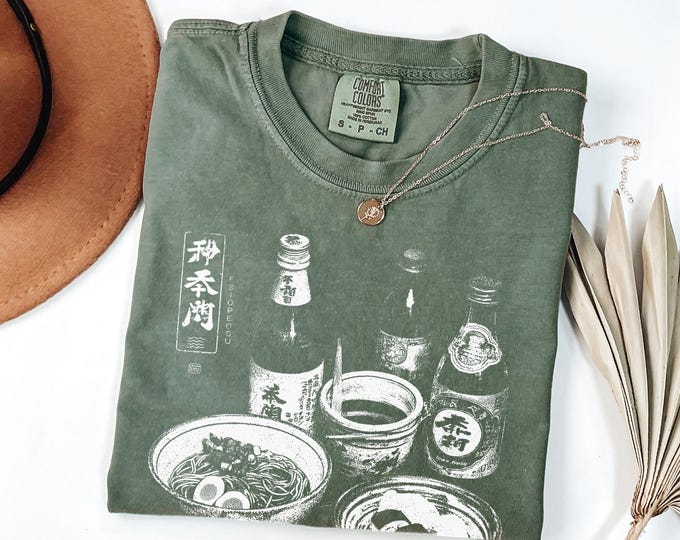 Vintage Japanese Ramen Graphic Shirt | Noodle Bowl Foodie Tee | Comfort Colors Aesthetic Top | Asian Cuisine Lover Gift