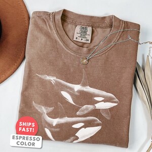 Aesthetic Orca Shirt: Comfort Colors Orca Whale Sea Life T-Shirt image 4