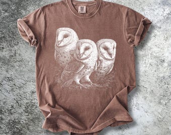 Vintage uggla skjorta, skogsdjur naturälskare t-shirt