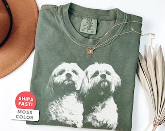 Camiseta Shih Tzu, camiseta con estampado de retrato de perro vintage