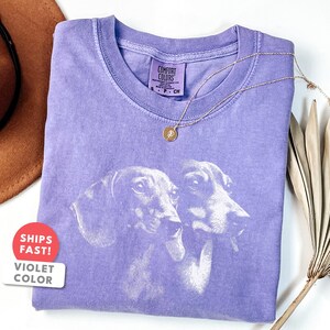 Dachshund Shirt | Vintage Dachshund Dog Portrait Tee | Dachshund Mom Dad Gift | Comfort Colors Weenie Dog Breed Graphic Top image 8