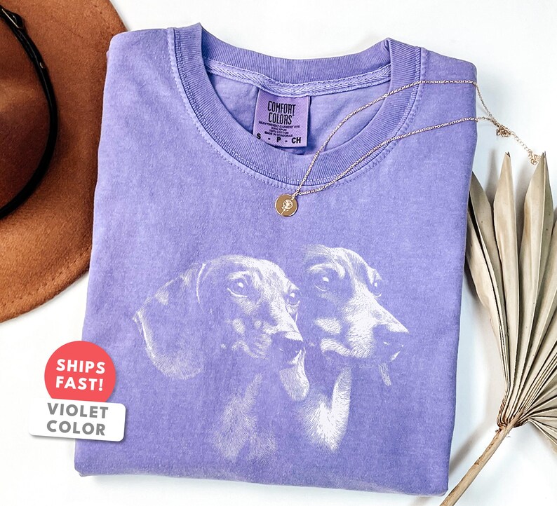Dachshund Shirt | Vintage Dachshund Dog Portrait Tee | Dachshund Mom Dad Gift | Comfort Colors Weenie Dog Breed Graphic Top image 8