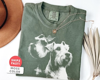 Chemise Schnauzer | graphique vintage chien schnauzer | Cadeau pour maman et papa schnauzer | Haut Comfort Colors pour Schnauzer miniature