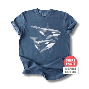 Aesthetic Orca Shirt: Comfort Colors Orca Whale Sea Life T-Shirt image 8