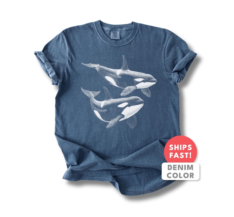 Aesthetic Orca Shirt: Comfort Colors Orca Whale Sea Life T-Shirt image 8