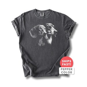 Dachshund Shirt | Vintage Dachshund Dog Portrait Tee | Dachshund Mom Dad Gift | Comfort Colors Weenie Dog Breed Graphic Top image 3