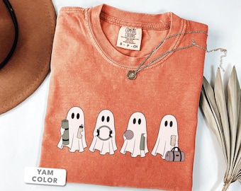 Camiseta de Pilates con diseño de fantasma / Camiseta de Pilates con estampado de Halloween / Camiseta de entrenamiento Comfort Colors / Idea de regalo para chicas que hacen Reformer