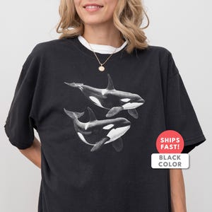 Aesthetic Orca Shirt: Comfort Colors Orca Whale Sea Life T-Shirt image 6