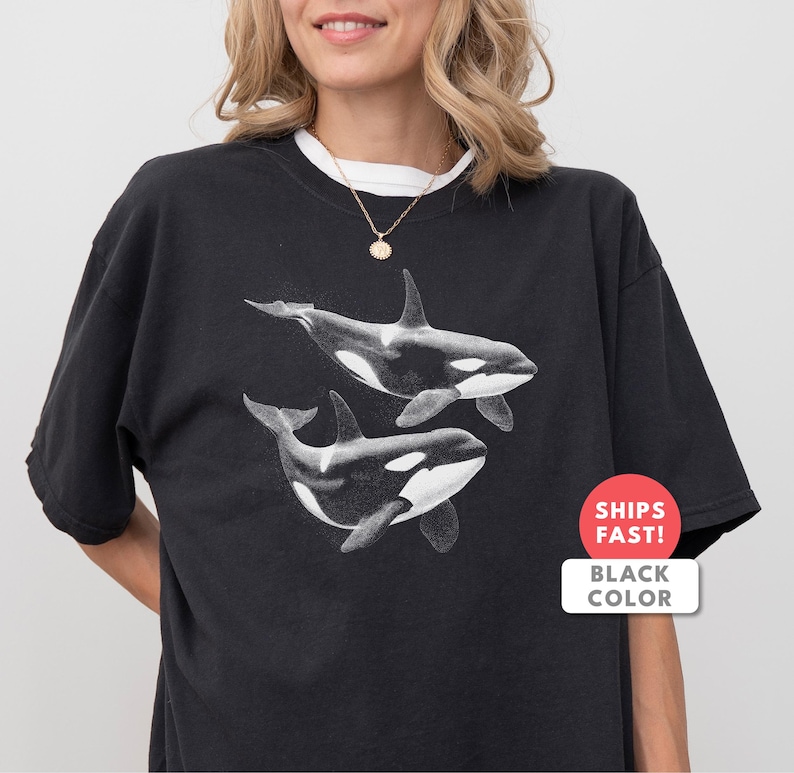 Aesthetic Orca Shirt: Comfort Colors Orca Whale Sea Life T-Shirt image 6