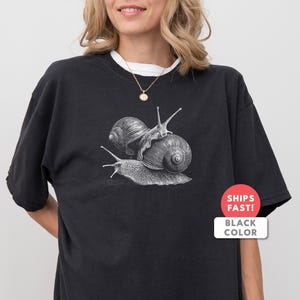 Aesthetic Snail Shirt: Comfort Colors Snail Animal T-shirt afbeelding 6